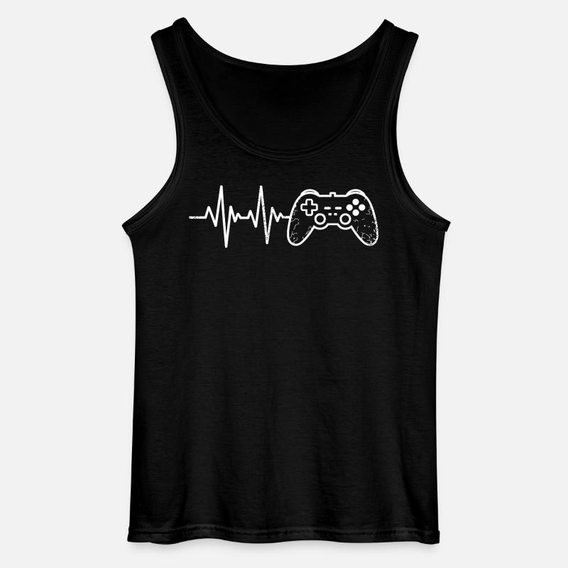 Gaming Puls Controller Skizze - Gildan Männer Tank Top - Schwarz