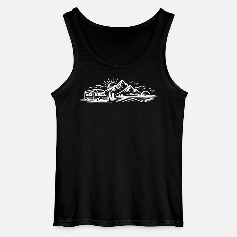 Campingauto Landschaft  - Gildan Männer Tank Top - Schwarz