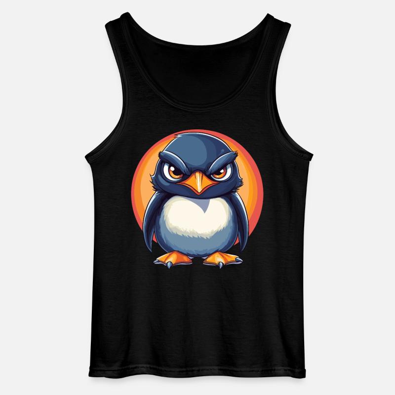 Grumpy Penguin - Gildan Men’s Tank Top - black