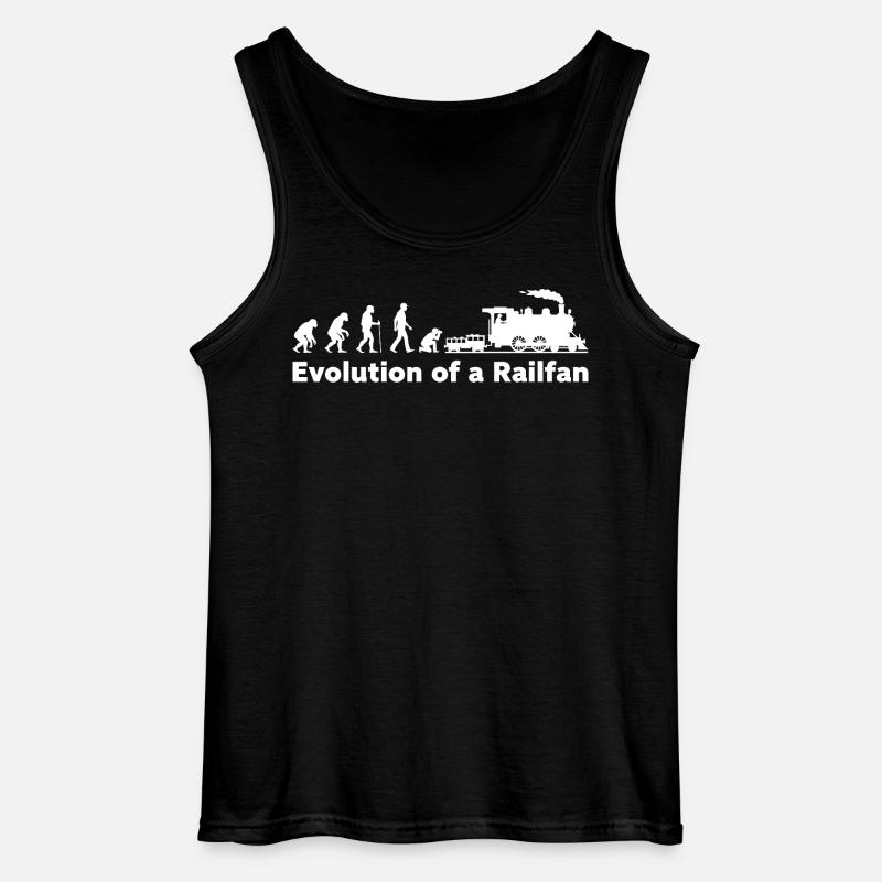 Evolution Railfan Train Locomotive - Gildan Men’s Tank Top - black