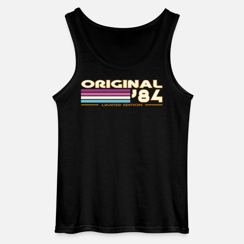 Originale 84 Pastellstreifen - Gildan Männer Tank Top - Schwarz