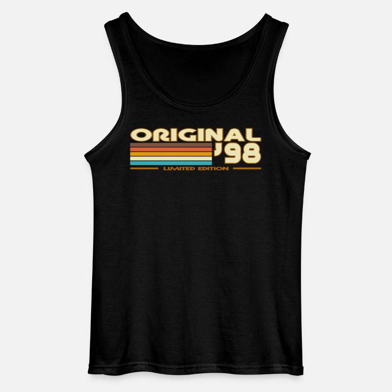 Originale 98er Retro-Streifen - Gildan Männer Tank Top - Schwarz
