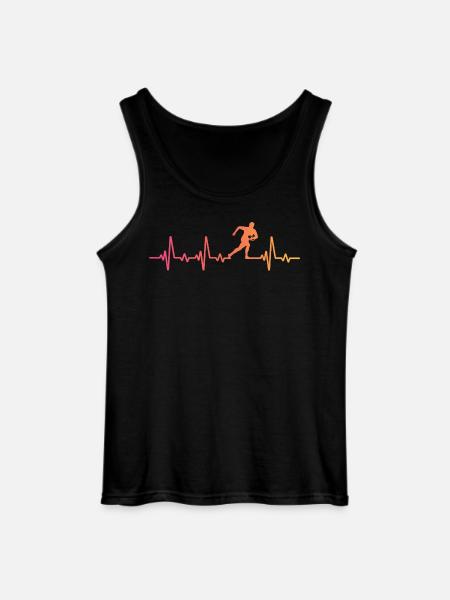 Rugby Sunset Heartbeat Rugby Player - Gildan Men’s Tank Top - black