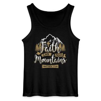 Faith can move mountains - EN - Gildan Männer Tank Top - Schwarz - Vorne - AI Model Male 185 dark (185cm)