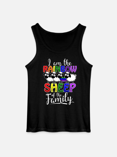 Rainbow Sheep - Gay Pride - Gildan Men’s Tank Top - black