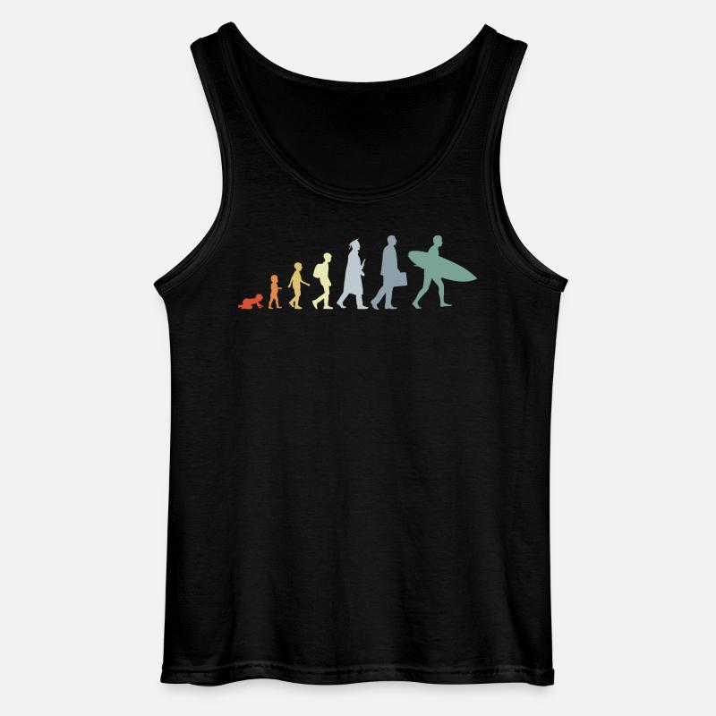 Kind zum Surfer Evolution - Gildan Männer Tank Top - Schwarz