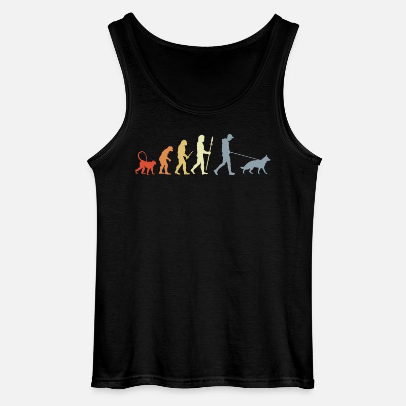 German Shepherd Owner Evolution - Gildan Men’s Tank Top - black