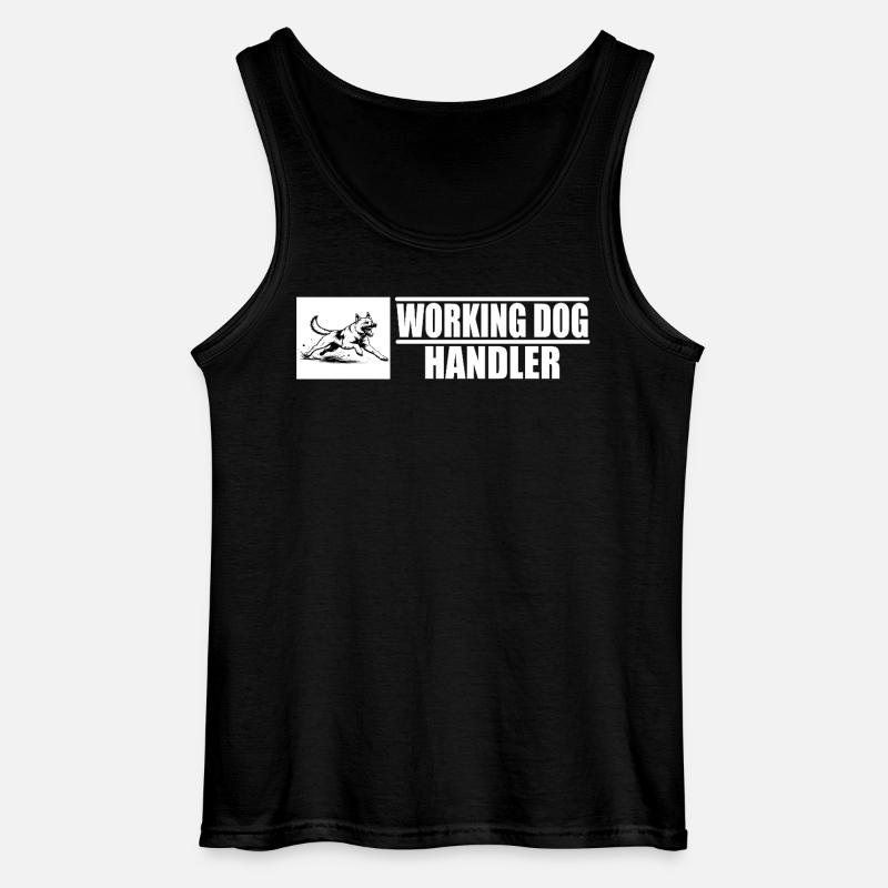 Working Dog Handler Motif - Gildan Men’s Tank Top - black