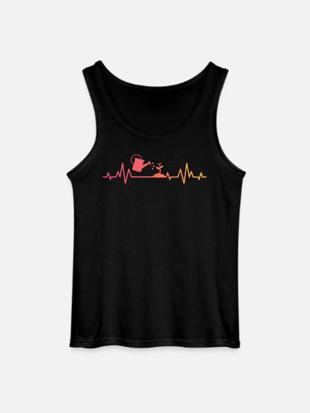 Sunset Heartbeat Gardener Planter - Gildan Men’s Tank Top - black
