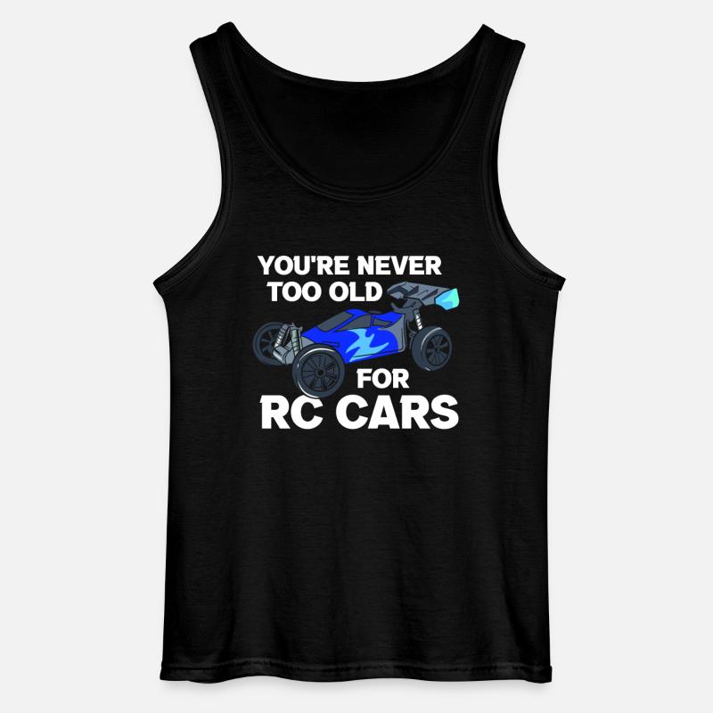 Aldri for gammel for fjernkontrollbil for RC-biler - Gildan singlet for menn - svart