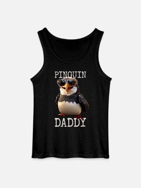 Pinguin Daddy Papa Dad Vater Pinguine Vatertag - Gildan Männer Tank Top - Schwarz