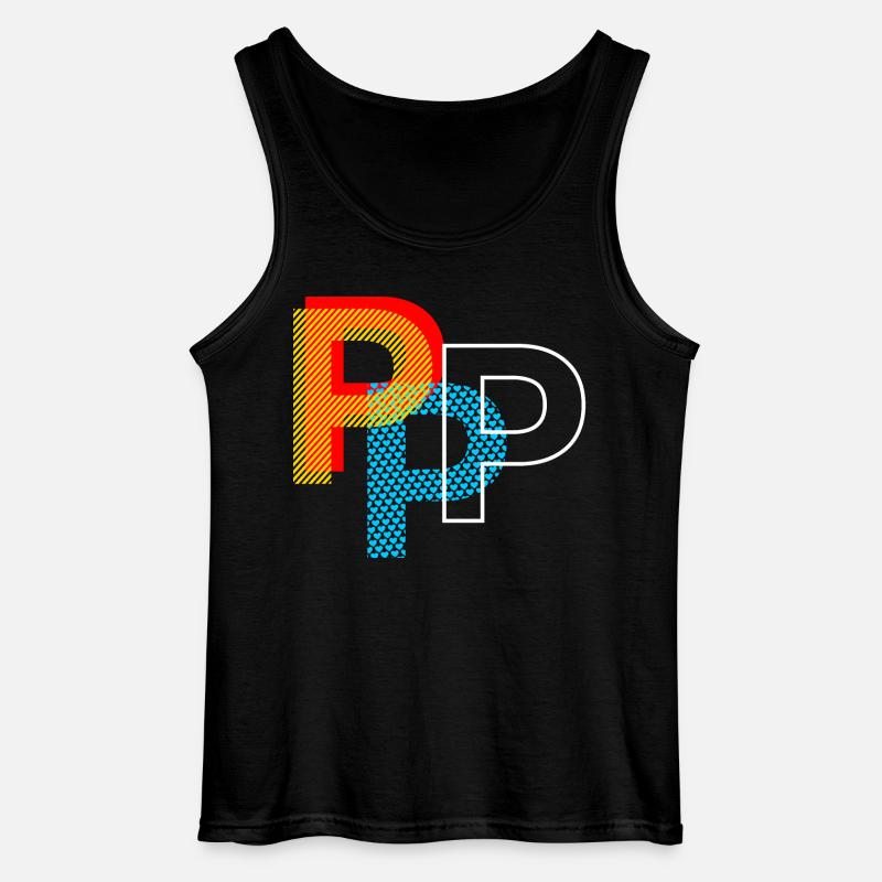Buchstabe P - Gildan Männer Tank Top - Schwarz