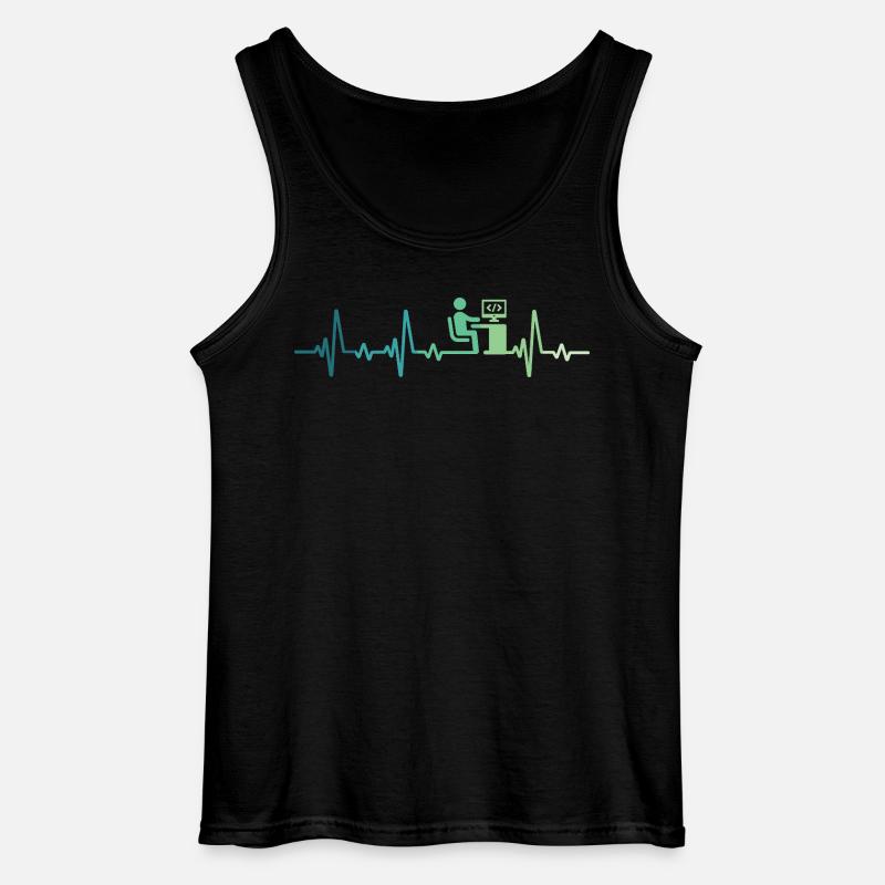 Heartbeat Programmer Developer - Gildan Men’s Tank Top - black