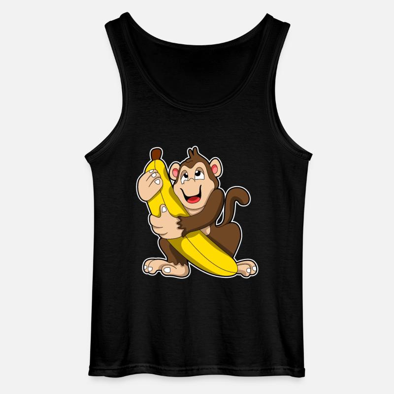 Affe mit Bananen - Gildan Männer Tank Top - Schwarz