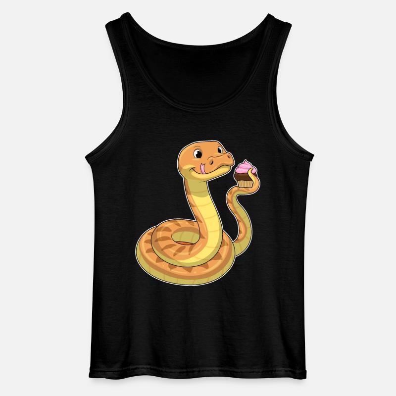 Schlange mit Muffin - Gildan Männer Tank Top - Schwarz