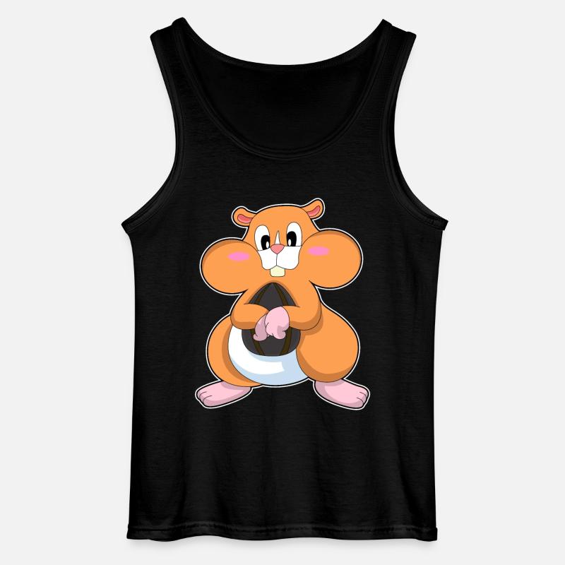 Hamster with walnut - Gildan Men’s Tank Top - black