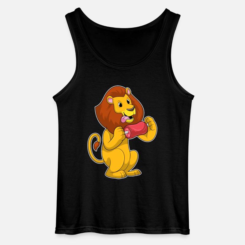 Löwe mit Fleisch - Gildan Männer Tank Top - Schwarz