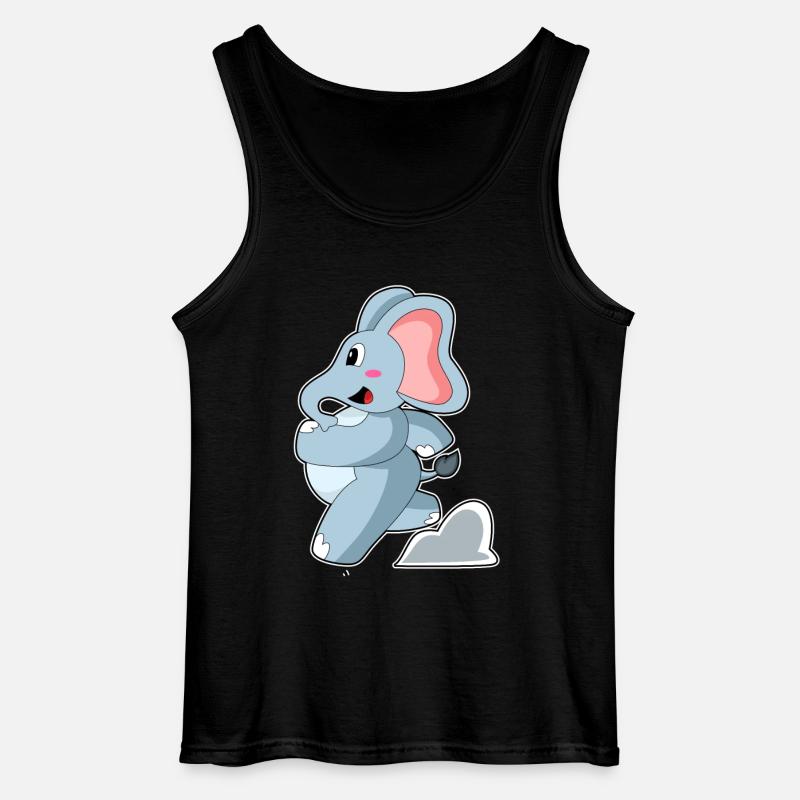 Elefant als Jogger - Gildan Männer Tank Top - Schwarz