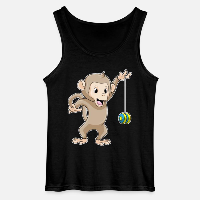 Monkey with Jojo - Gildan Men’s Tank Top - black