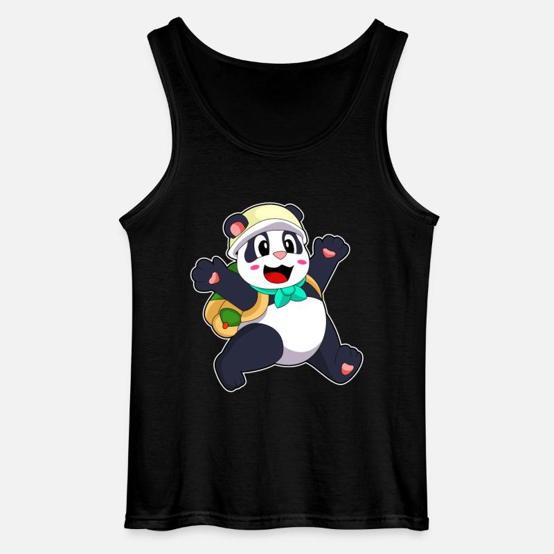 Panda als Schüler - Gildan Männer Tank Top - Schwarz