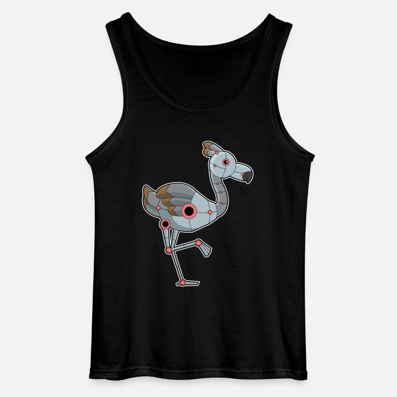 Flamingo as a robot - Gildan Men’s Tank Top - black