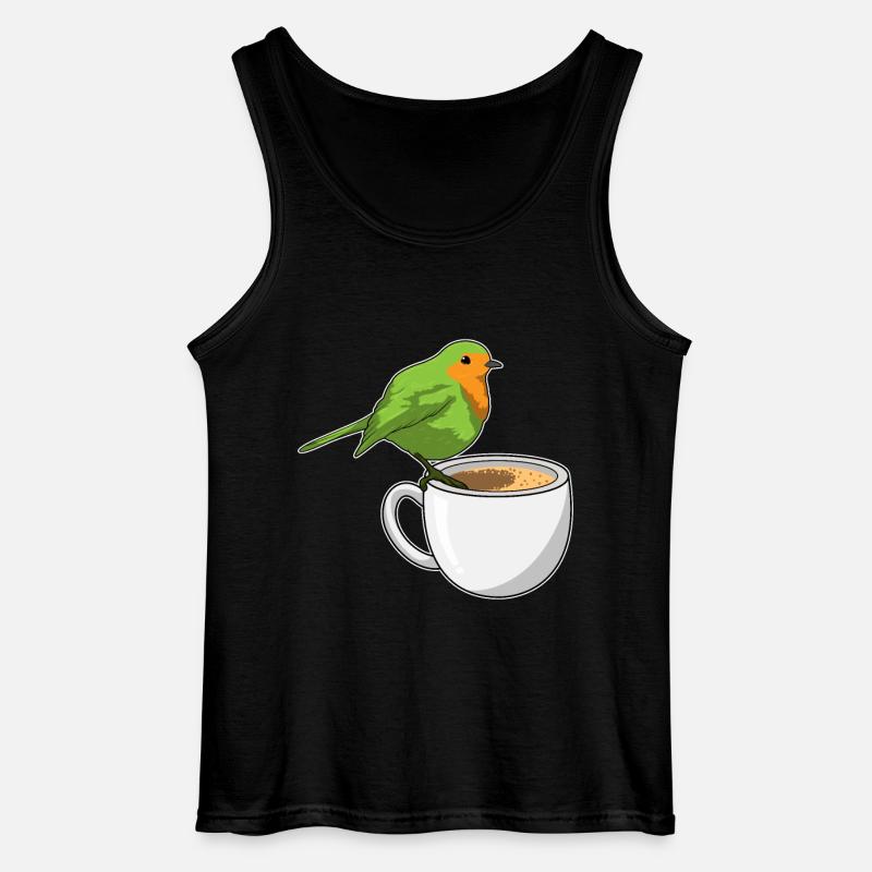 Vogel Kaffee Tasse - Gildan Männer Tank Top - Schwarz