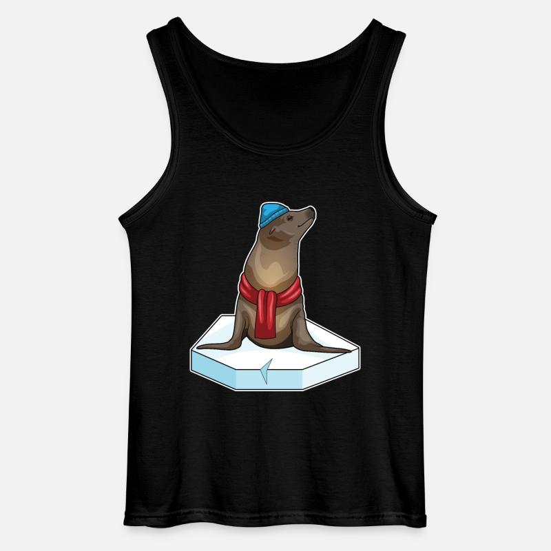 Seehund Eisscholle - Gildan Männer Tank Top - Schwarz