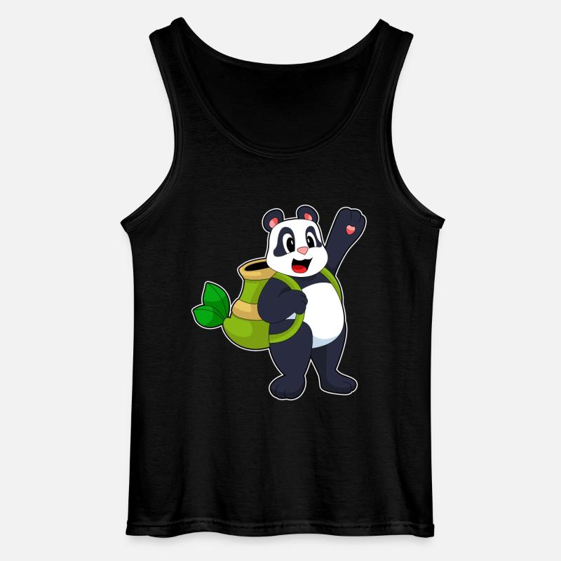 Panda Bamboo Backpack - Gildan Men’s Tank Top - black