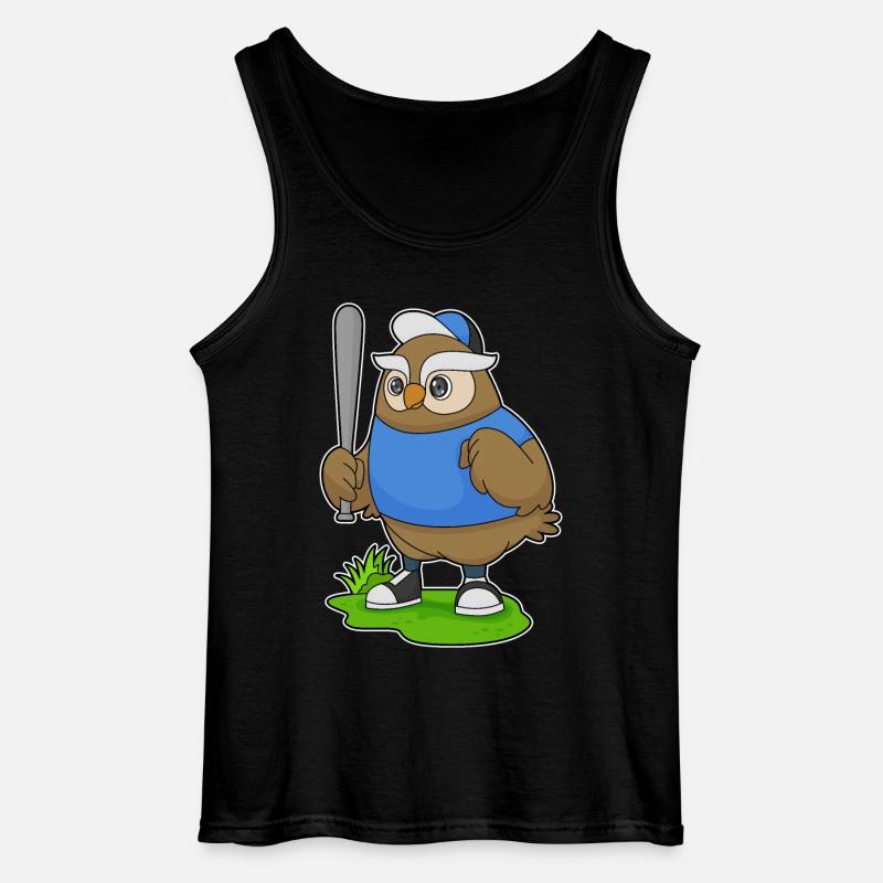 Eule Baseball Baseballschläger - Gildan Männer Tank Top - Schwarz