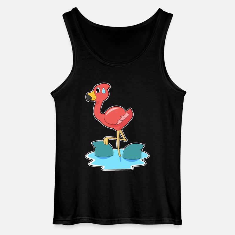 Flamingo Shark - Gildan Men’s Tank Top - black