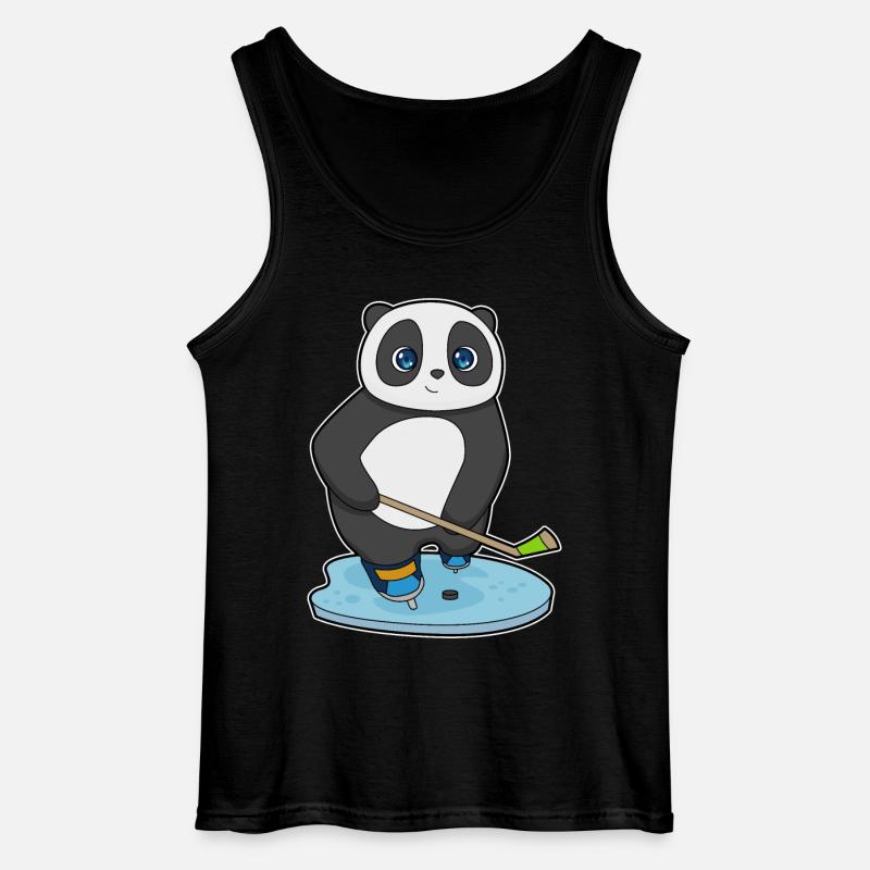 Panda Eishockey Eishockeyschläger - Gildan Männer Tank Top - Schwarz