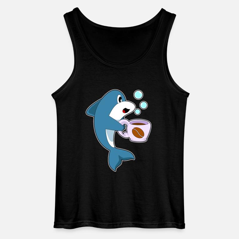 Delfin coffee cup - Gildan Men’s Tank Top - black