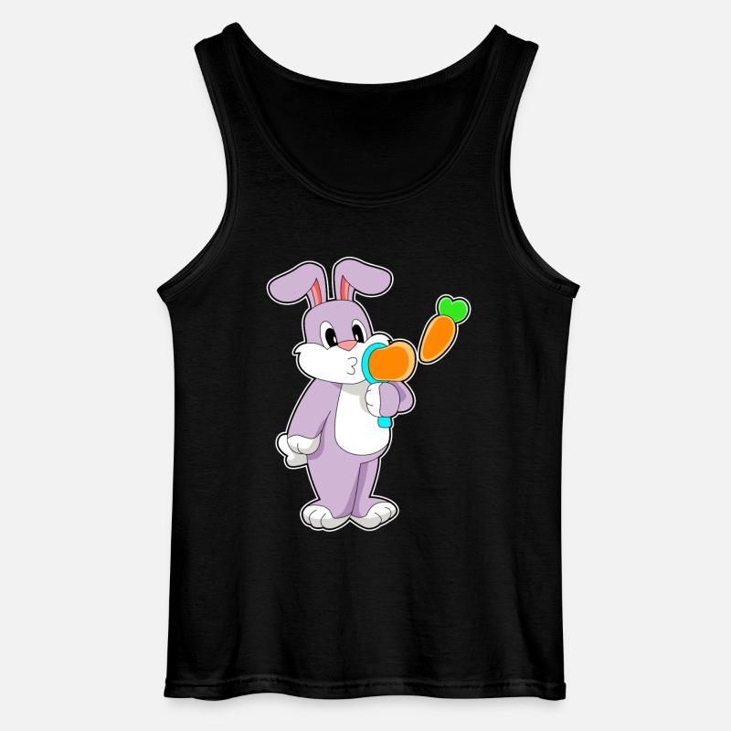 Rabbit Soap Bubbles Carrot - Gildan Men’s Tank Top - black