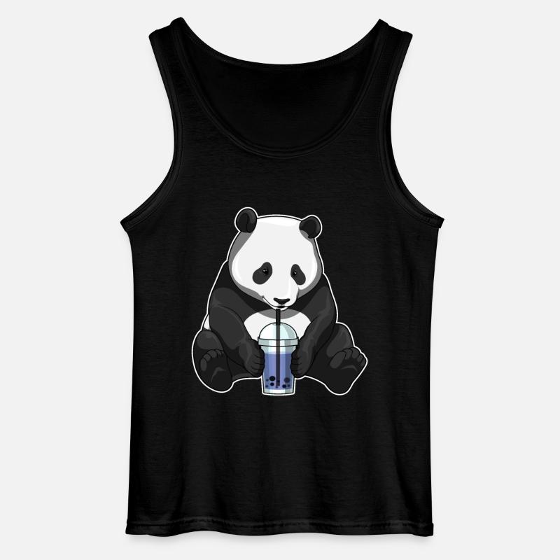 Panda Bubble Tea - Gildan Männer Tank Top - Schwarz