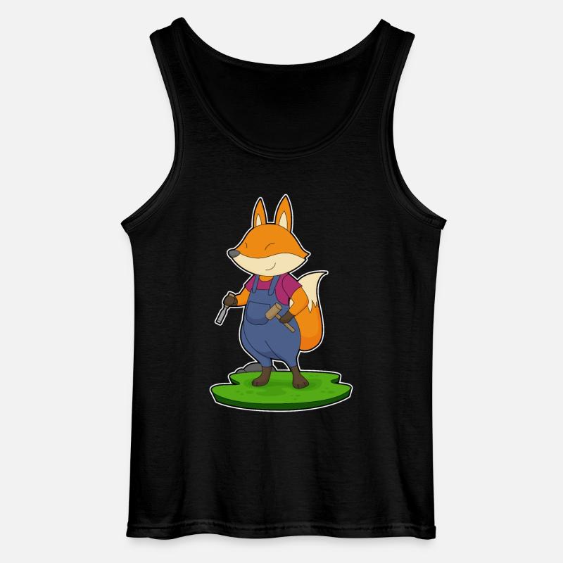 Fuchs Handwerker Hammer Meißel - Gildan Männer Tank Top - Schwarz