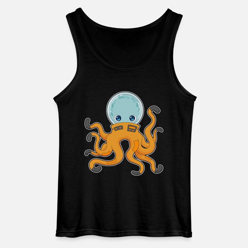 Octopus Astronaut Space - Gildan Men’s Tank Top - black