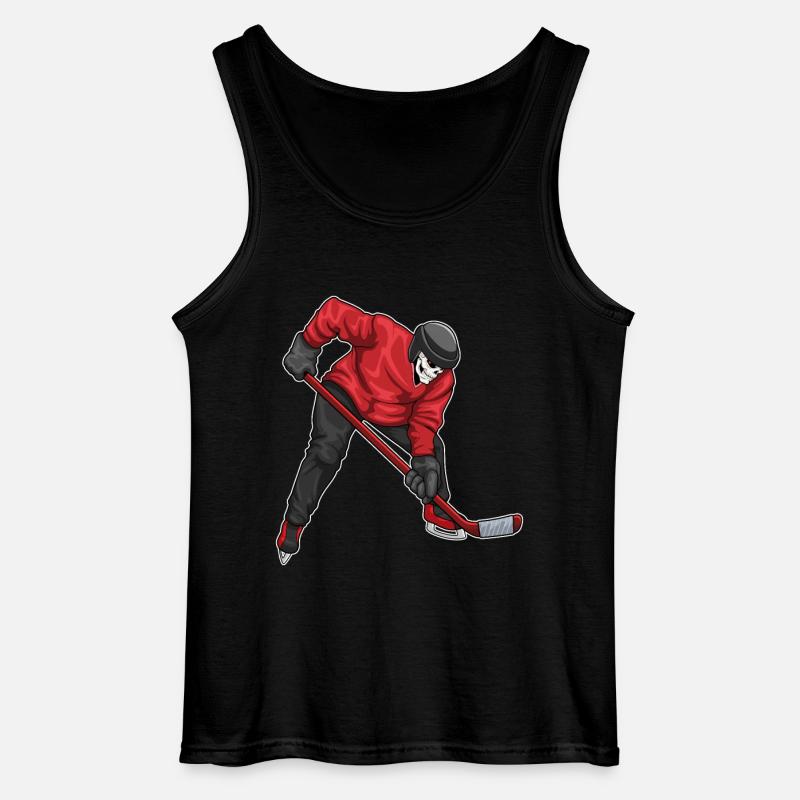 Skelett Eishockey Eishockeyschläger - Gildan Men’s Tank Top - black
