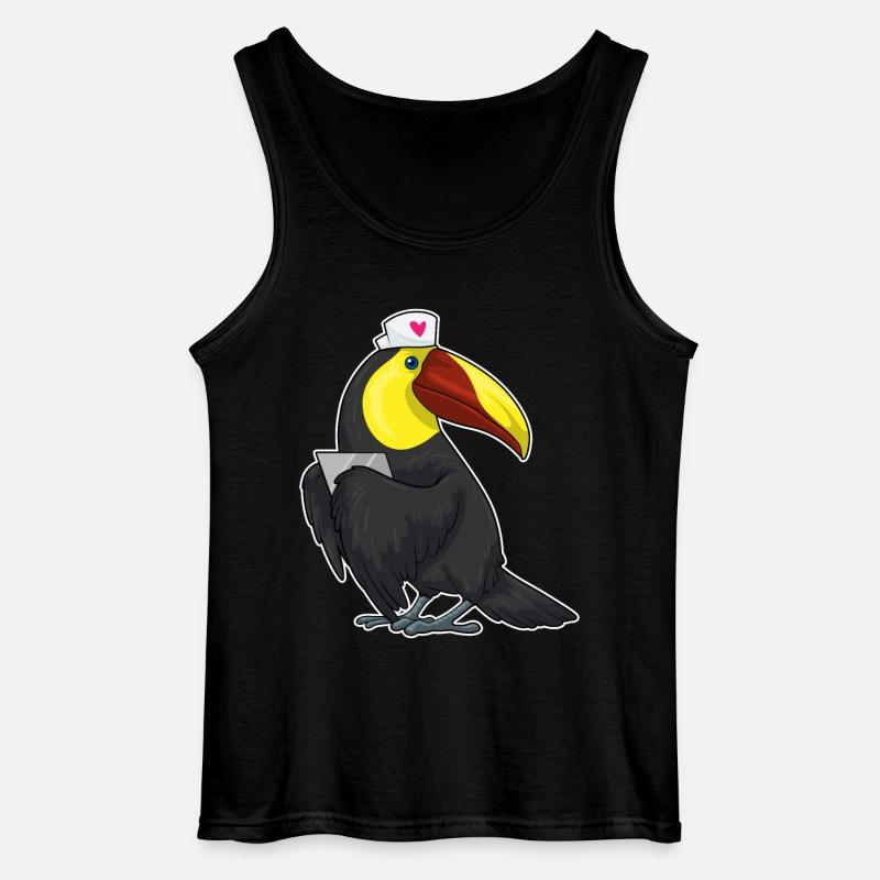 Toucan Nurse Notepad - Gildan Men’s Tank Top - black