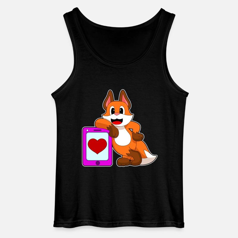 Fuchs Herz - Gildan Männer Tank Top - Schwarz