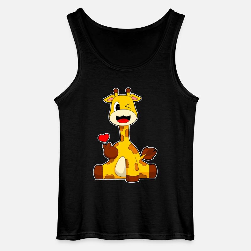 Giraffe Herz - Gildan Männer Tank Top - Schwarz