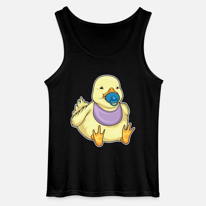 Duck pacifier bib - Gildan Men’s Tank Top - black