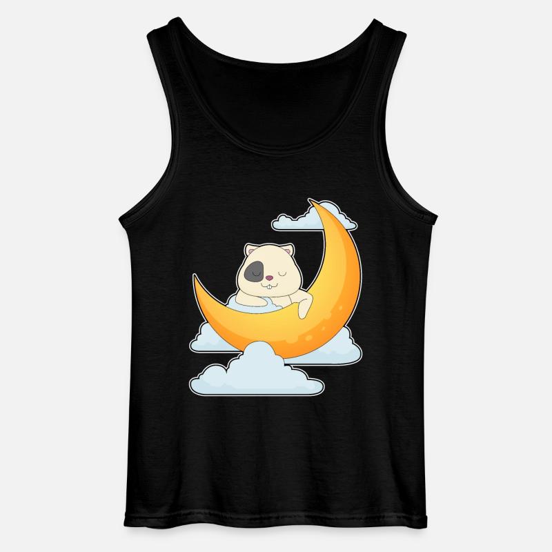 Hamster Moon Clouds - Gildan Men’s Tank Top - black