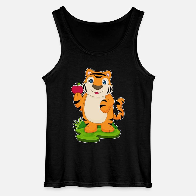 Tiger Apple Fruit - Gildan Men’s Tank Top - black