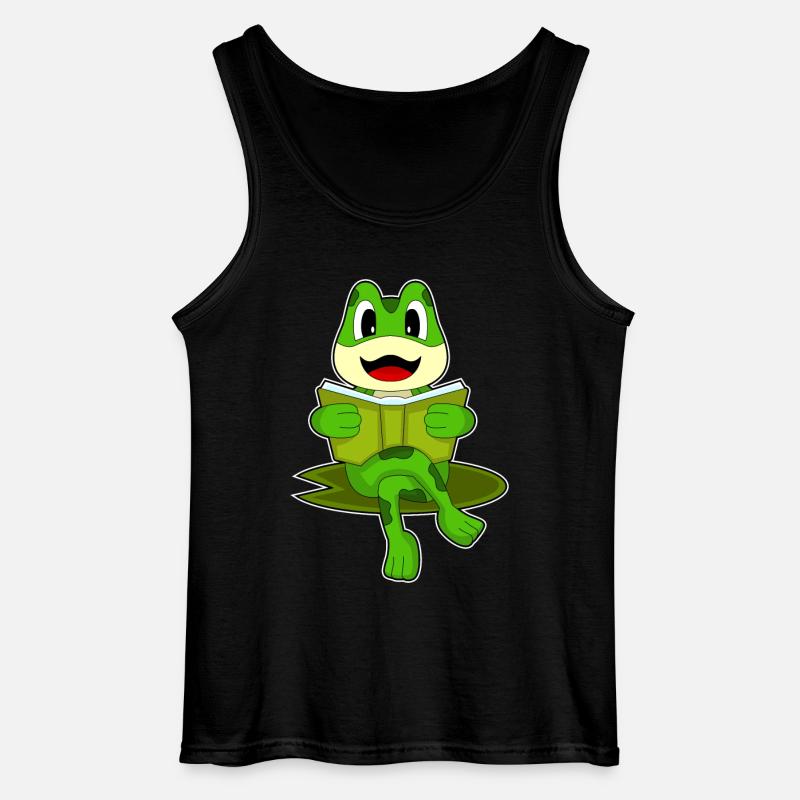 Frosch Nerd Buch - Gildan Männer Tank Top - Schwarz
