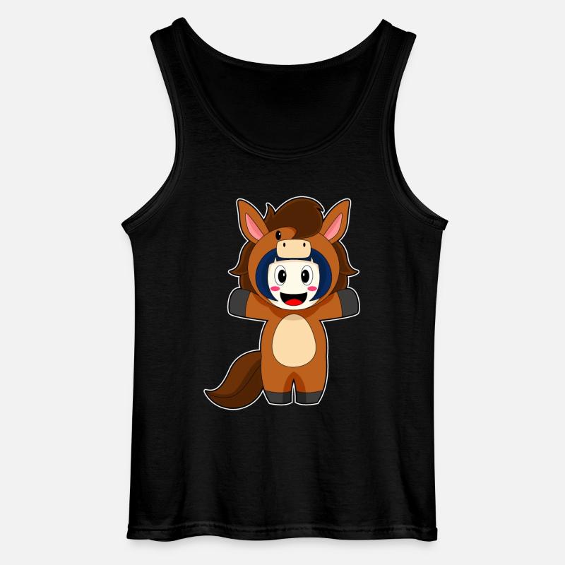 Pferd Mädchen Kostüm - Gildan Männer Tank Top - Schwarz