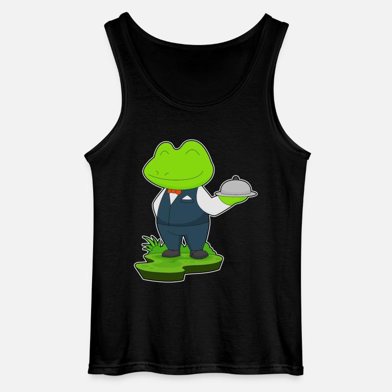 Frosch Kellner Servierplatte - Gildan Männer Tank Top - Schwarz