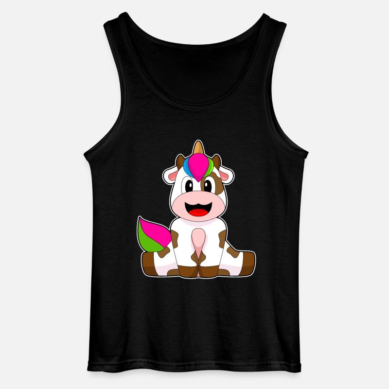 Kuh Einhorn - Gildan Männer Tank Top - Schwarz