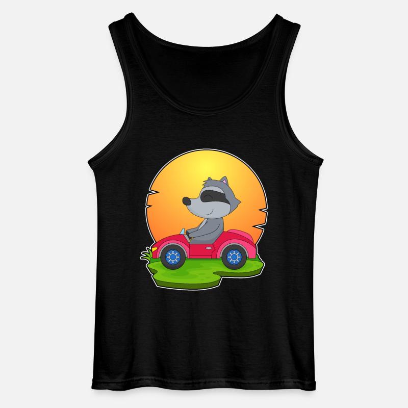 Waschbär Auto - Gildan Männer Tank Top - Schwarz