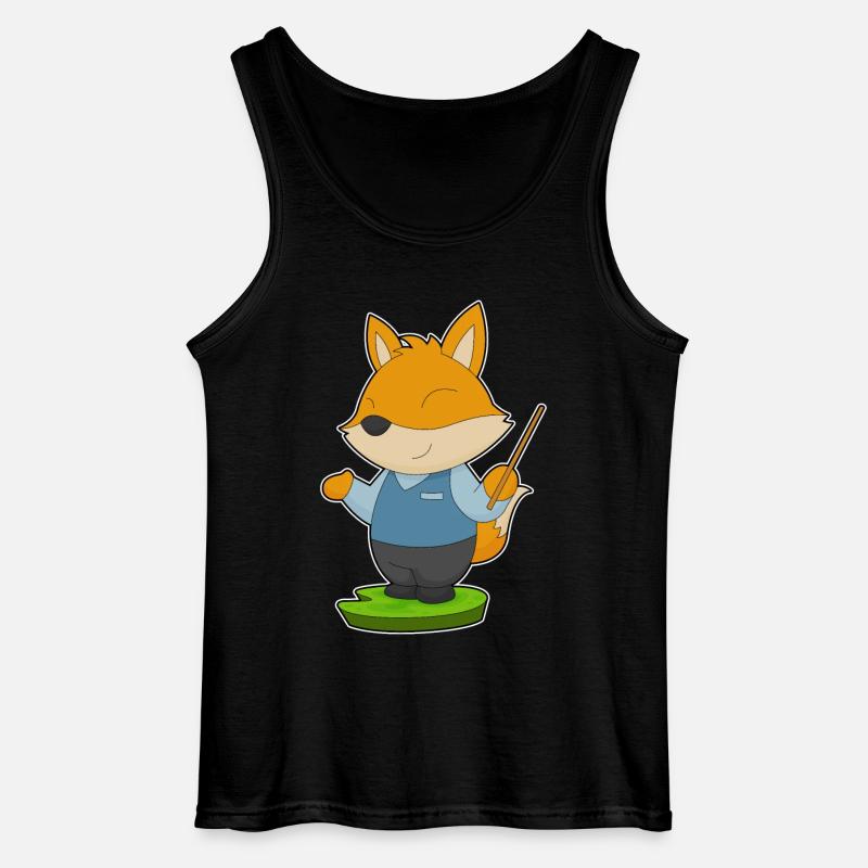 Fox Teacher Pointer - Gildan Men’s Tank Top - black