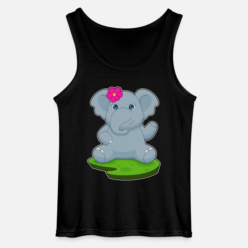 Elefant Blume - Gildan Männer Tank Top - Schwarz